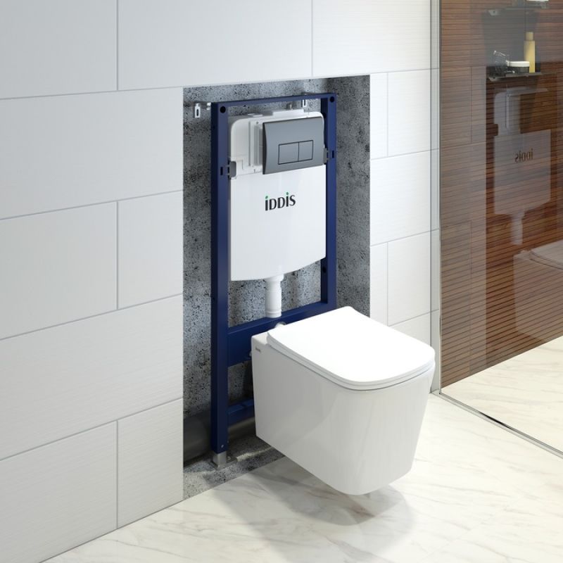 Комплект 3в1: подвесной унитаз, инсталляция и клавиша смыва, IDDIS, BASBI02i73