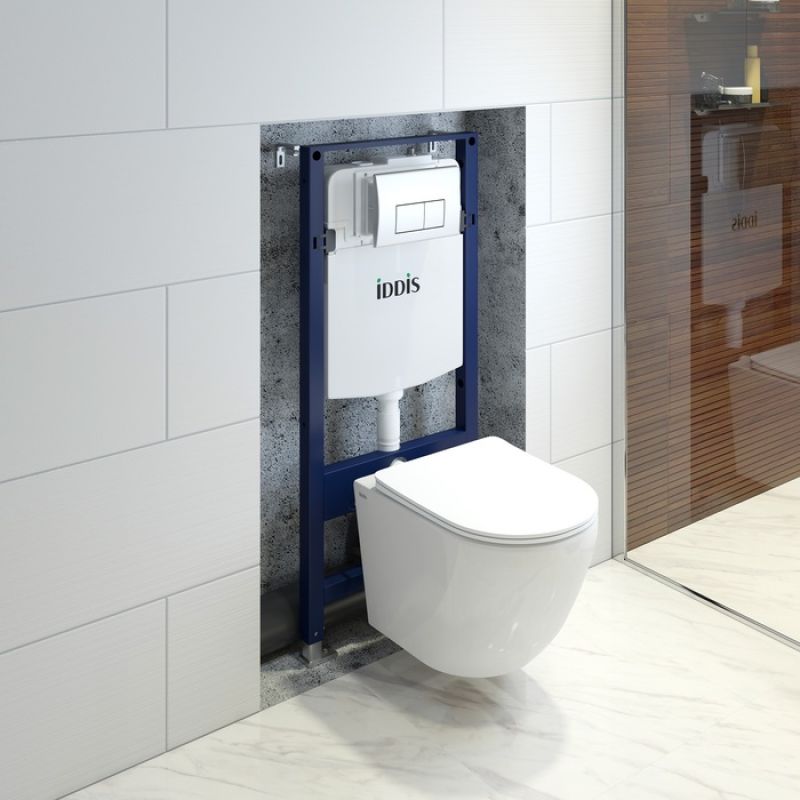 Комплект 3в1: подвесной унитаз, инсталляция и клавиша смыва, IDDIS, BASB010i73