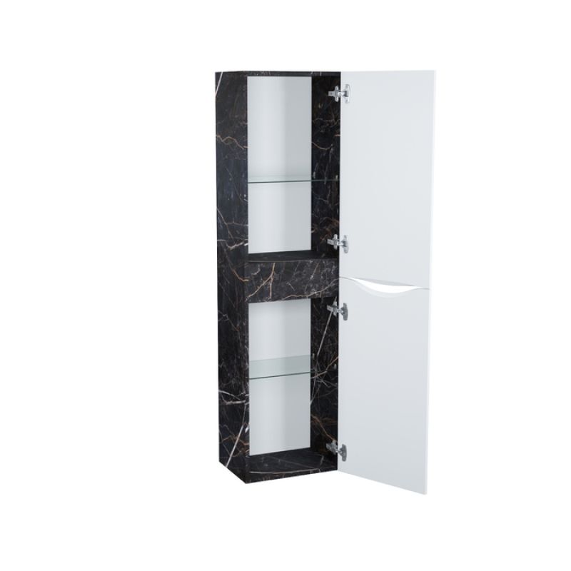 Шкаф пенал Iddis Cloud 40 CLO40B0i97 подвесной Белый матовый Черный мрамор