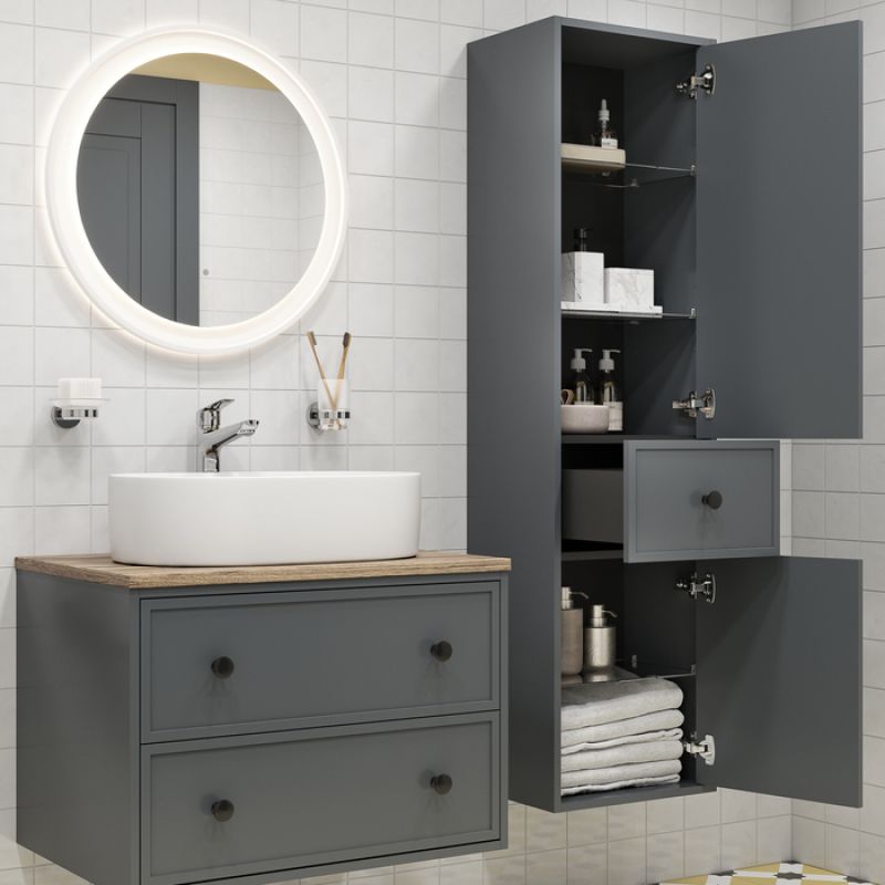 Пенал подвесной, 40 см, темно-серый, Torr, IDDIS, TOR40D0i97