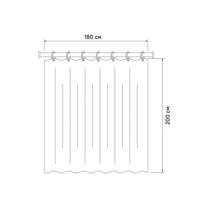 Штора для ванны Iddis Basic 180х200 B68P218i11 Розовая