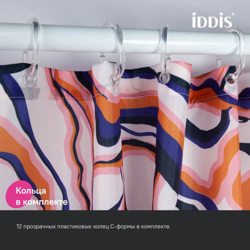 Штора для ванны Iddis Base 240х200 BX01P18i11 Разноцветная