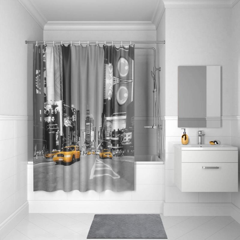 Шторка для ванны Iddis Basic 200x180 B24P218i11 Черная Белая