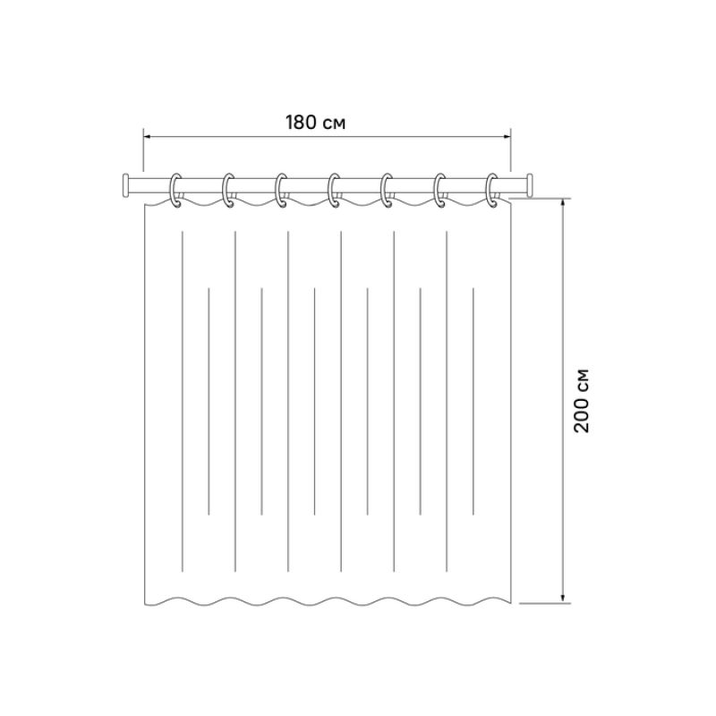 Штора для ванны Iddis Decor D02P218i11 2000x1800 Серый