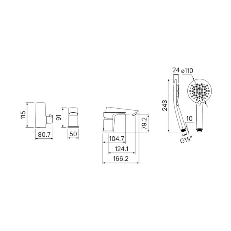 Смеситель на борт ванны Iddis Cloud CLOSB30i07 Белый, хром