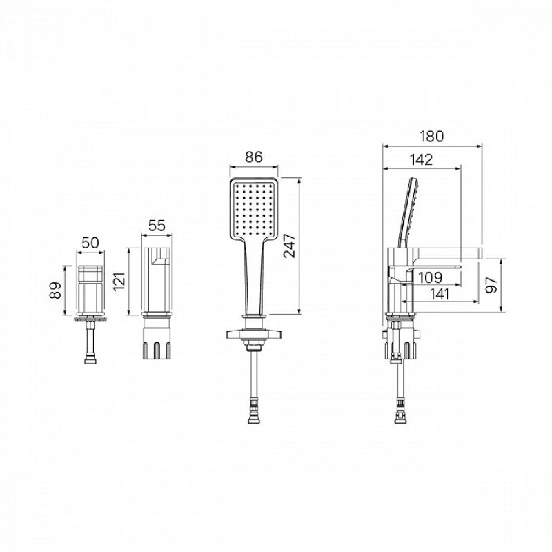 Смеситель на борт ванны Iddis Slide SLISB30i07 Хром