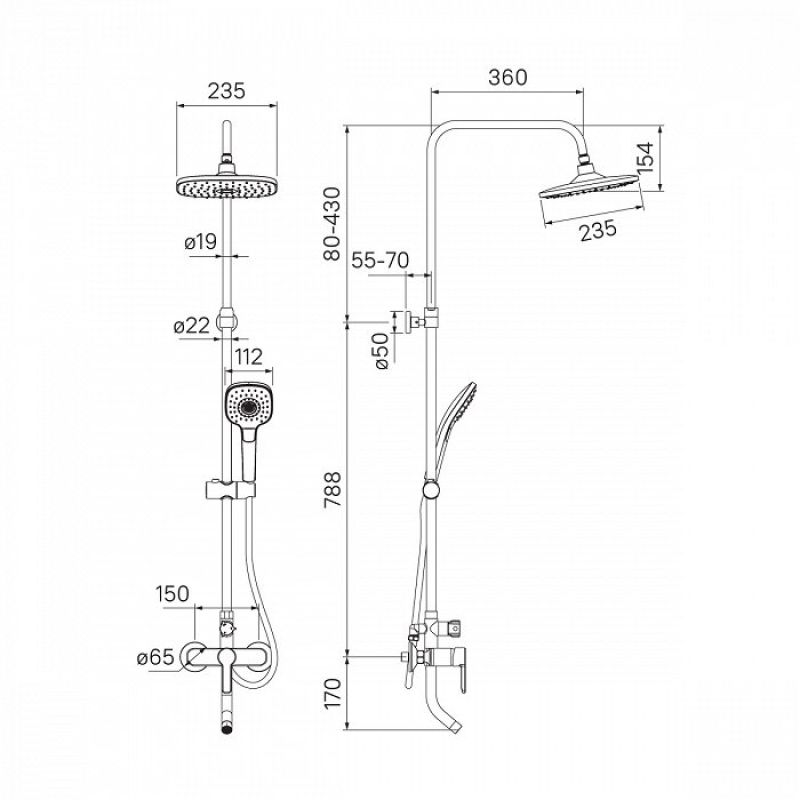 Душевая система Iddis Sena SENSB3Fi06 Хром