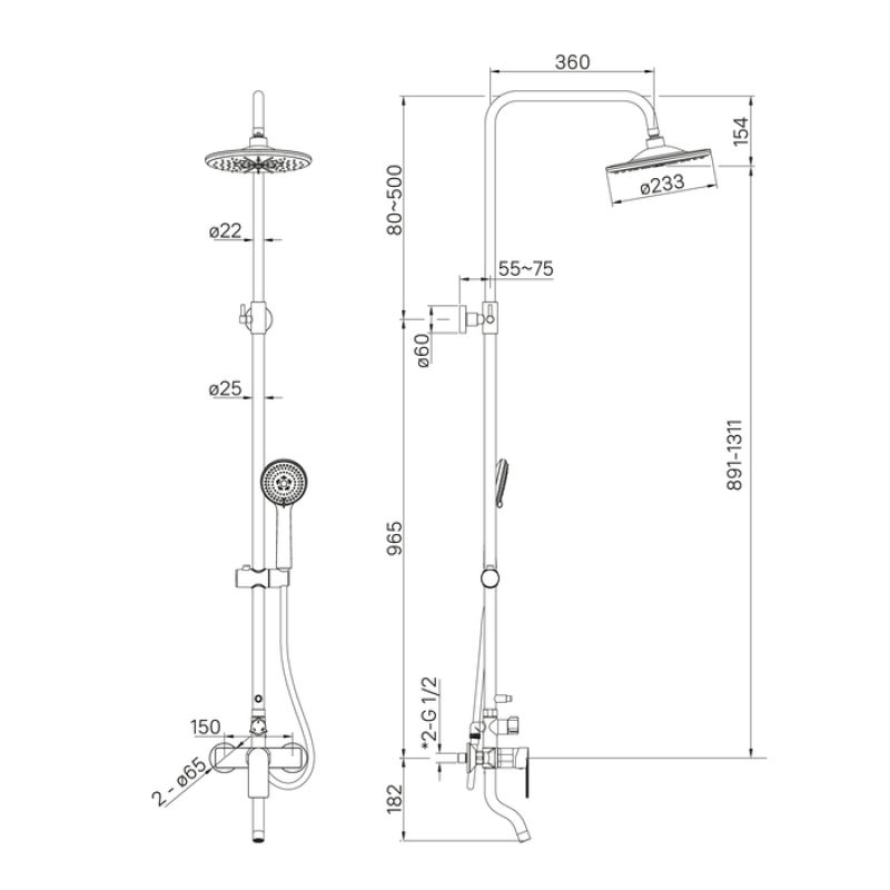 Душевая система Iddis Edifice EDISB3Fi06 Хром