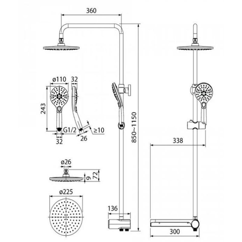 Душевая стойка IDDIS Ray RAYSW3Fi76