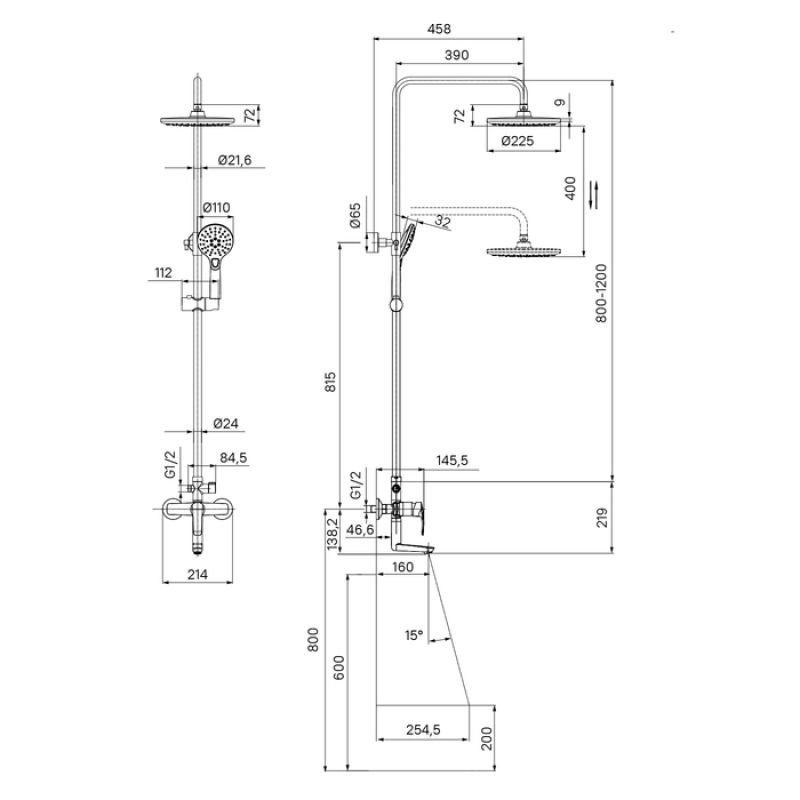 Душевая стойка IDDIS Ray RAYWT3Fi06 белый