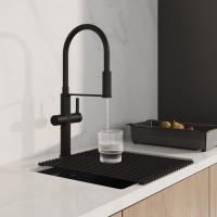 Смеситель для кухонной мойки Iddis Ikon IKNBLFFi05, излив гибкий, с подключением к фильтру, черный матовый