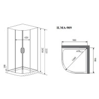 Душевая кабина Timo Premium ILMA909, 90 х 90 см