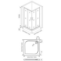 Душевое ограждение Good Door Infinity CR -100-G-CH, 100 х 100 х 185 см, стекло матовое Грейп, хром, ИН00021