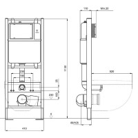 Инсталляция для подвесного унитаза Aquatek Standart INS-0000011 41 см, со звукоизоляционной прокладкой