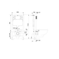 Инсталляция Aquatek Standart Sensor 50 INSE-0000001, для подвесного унитаза, звукоизоляционная прокладка в комплекте, синяя