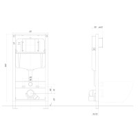 Инсталляция Aquatek Pneumo N49 INSP-0000002 для подвесного унитаза, с пневматическим управлением