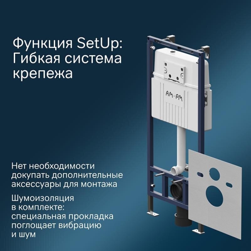 Комплект IS100201.801900, Инсталляция Am.Pm MasterFit с подвесным унитазом Like Aquaspin торнадо, шумоизоляция, сиденье микролифт, клавиша смыва L белая глянцевая