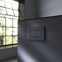 Инсталляция Am.Pm MasterFit, IS100238.901701, унитаз безободковый Gem, крышка-сиденье микролифт, клавиша черная матовая