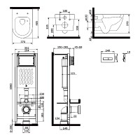 Инсталляция Am.Pm Like IS110351.801900 с унитазом Aquaspin, сиденье микролифт, клавиша хром