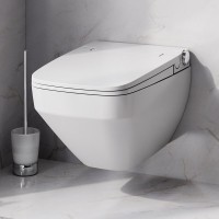 Инсталляция Am.Pm Inspire 2.0, IS450A38.CCC50A с безободковым унитазом Inspire V2.0 FlashClean с электронным биде, клавиша Touch Pro стекло, черное