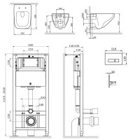 Инсталляция Am.Pm Inspire 2.0, IS47001.50A1700 с безободковым унитазом Inspire V2.0 FlashClean, клавиша Pro S белая, крышка микролифт