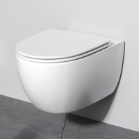 Комплект Инсталляция AM.PM Awe, с безободковым подвесным унитазом Awe FlashClean, шумоизоляция, крышка-сиденье микролифт, цвет белый, клавиша Pro S белая глянцевая, IS47001.111700