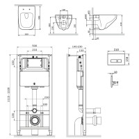Инсталляция Am.Pm Inspire 2.0, IS47051.50A1700 с безободковым унитазом Inspire V2.0 FlashClean, клавиша Pro S глянцевый хром, крышка микролифт