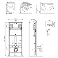 Инсталляция Am.Pm Spirit V2.0, IS49001.701700 с безободковым унитазом Spirit V2.0 FlashClean, клавиша Pro L белая, крышка микролифт