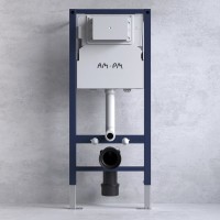 Инсталляция Am.Pm PrimeFit, I012709.0138, унитаз безободковый Func, крышка-сиденье микролифт, клавиша белая глянцевая