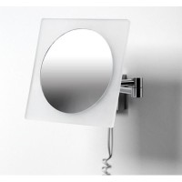 Настенное косметическое зеркало WasserKRAFT Серия К, с 3-х кратным увеличением и Led-подсветкой, K-1008, хром