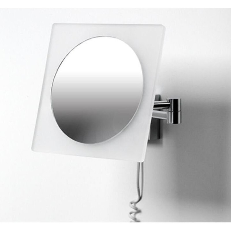 Настенное косметическое зеркало WasserKRAFT Серия К, с 3-х кратным увеличением и Led-подсветкой, K-1008, хром