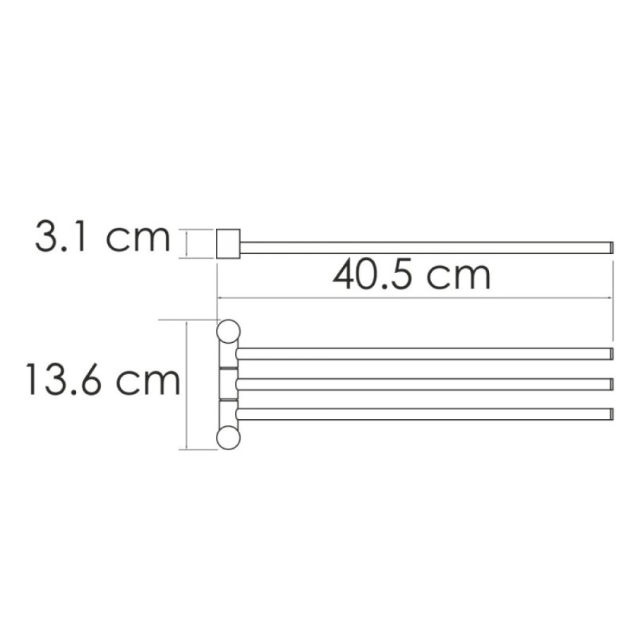 Полотенцедержатель WasserKRAFT Серия К, тройной, 40.5 см, черный матовый, K-1033BLACK