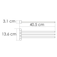 Полотенцедержатель WasserKRAFT Серия К, тройной, 40.5 см, золото матовое, K-1033BRUSHED GOLD
