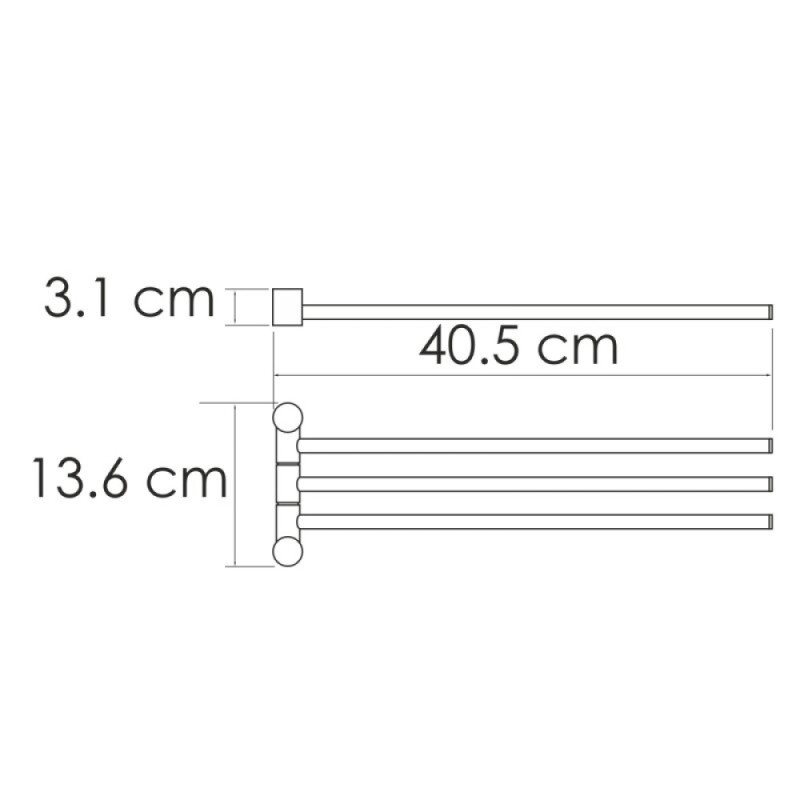 Полотенцедержатель WasserKRAFT Серия К, тройной, 40.5 см, золото матовое, K-1033BRUSHED GOLD