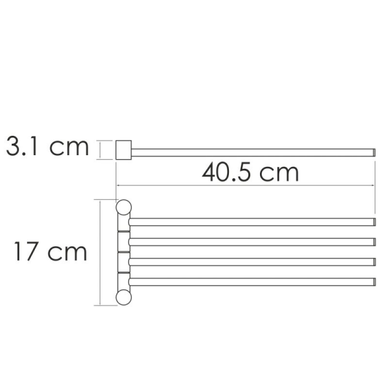 Полотенцедержатель WasserKRAFT Серия К, 4 держателя, 40.5 см, золото матовое, K-1034BRUSHED GOLD