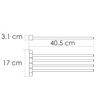 Полотенцедержатель WasserKRAFT K-1034PB, 40.5 см, цвет черный глянцевый