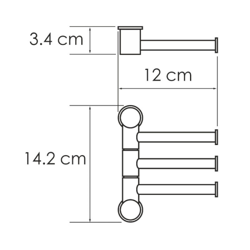 Полотенцедержатель WasserKRAFT K-1053GM, 12 см, PVD-покрытие, оружейная сталь