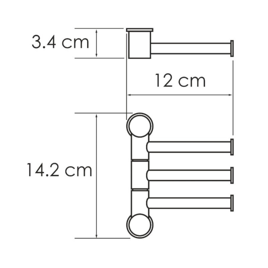 Полотенцедержатель WasserKRAFT K-1053GM, 12 см, PVD-покрытие, оружейная сталь