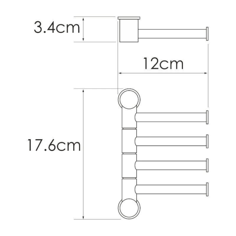 Полотенцедержатель WasserKRAFT K-1054PG, 12 см, цвет золото глянцевое