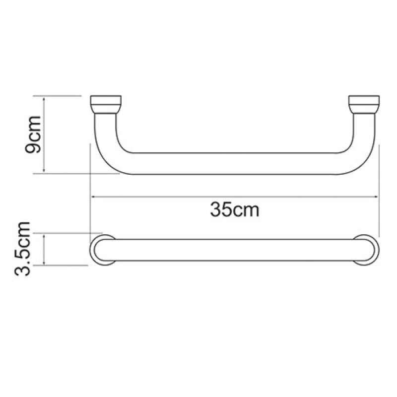 Поручень для ванны WasserKRAFT Серия К, 35 см, хром, K-1066