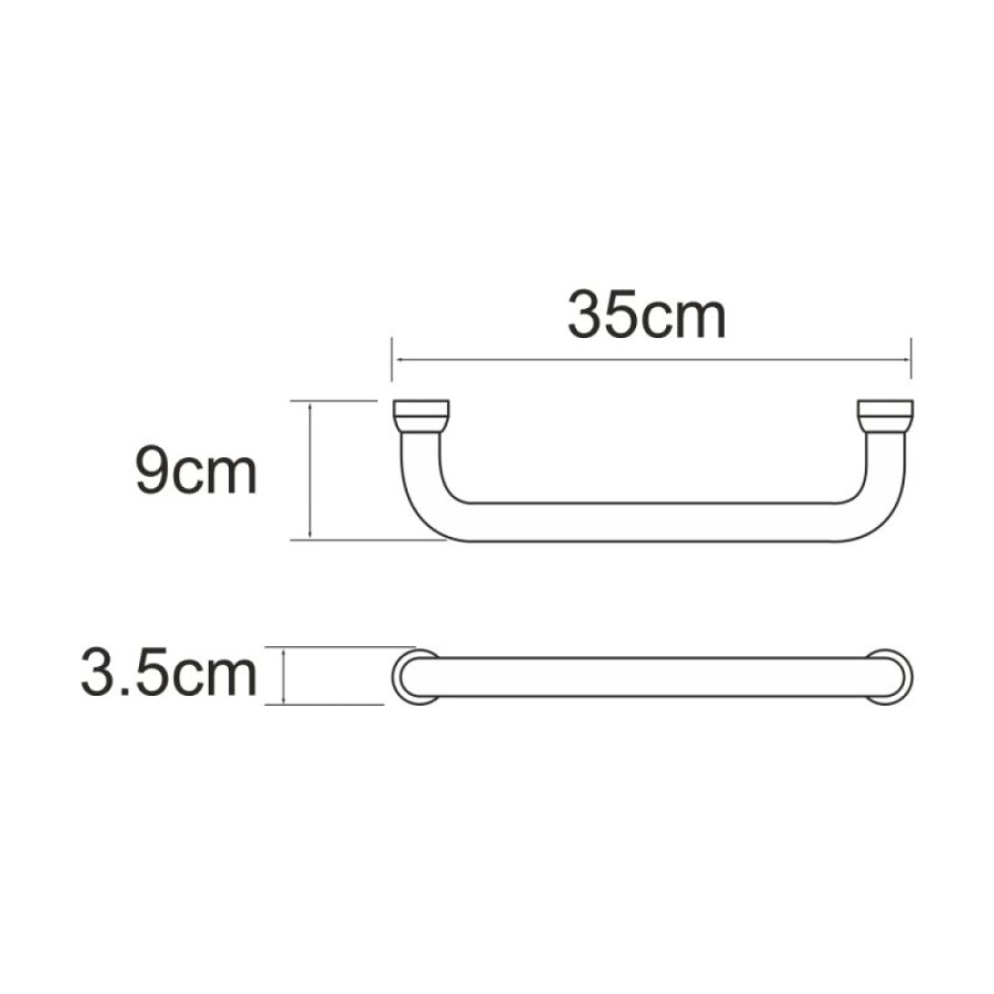 Поручень для ванны WasserKRAFT Серия К, 35 см, черный матовый, K-1066B