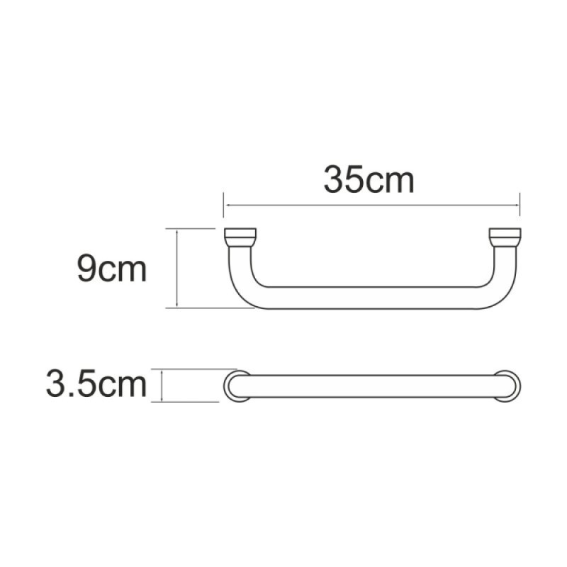 Поручень для ванны WasserKRAFT Серия К, 35 см, золото матовое, K-1066BRUSHED GOLD