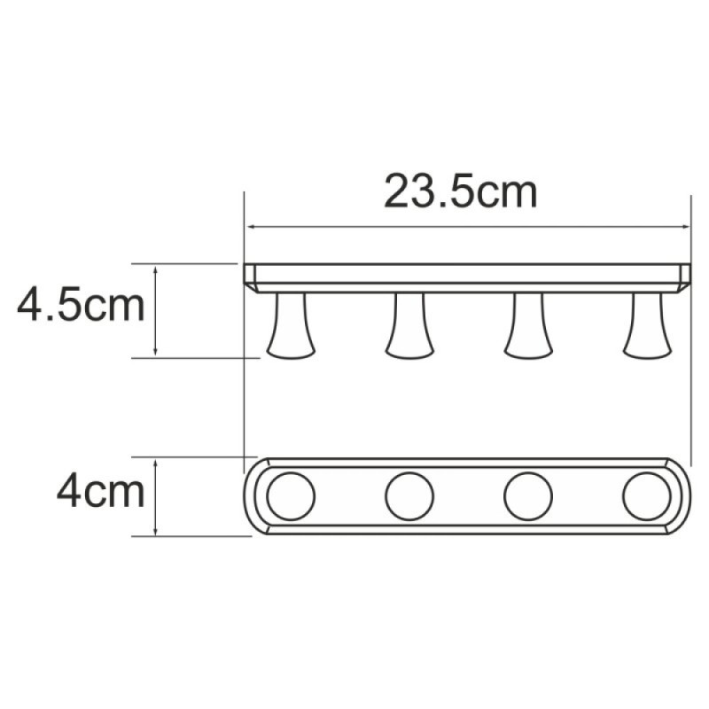 Планка 4 крючка WasserKRAFT Серия К, золото матовое, K-1074BRUSHED GOLD