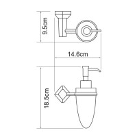 Дозатор с держателем WasserKRAFT Aller, 160 мл, K-1199, хром