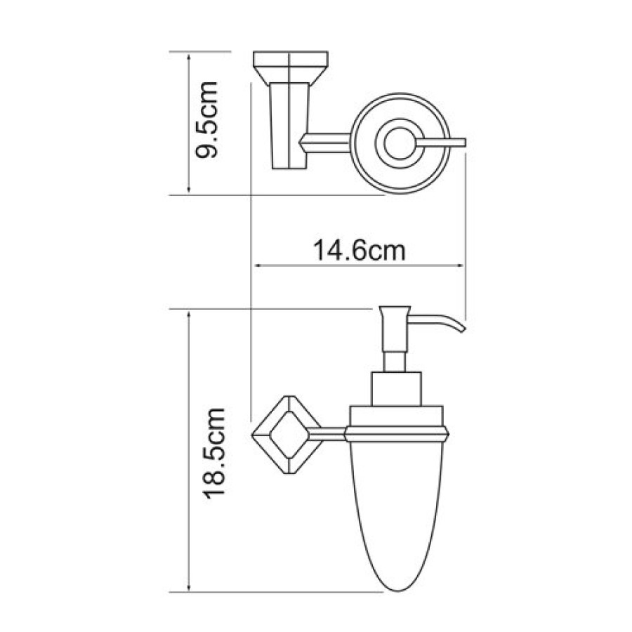 Дозатор с держателем WasserKRAFT Aller, 160 мл, K-1199, хром