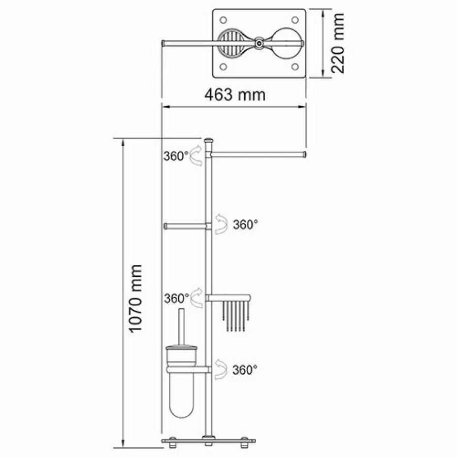 Напольная стойка с аксессуарами WasserKRAFT Серия К, хром, K-1248