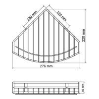 Полка металлическая WasserKraft Серия К, угловая, K-1511, хром