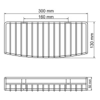 Полка металлическая WasserKraft Серия К, K-1611, светлая бронза