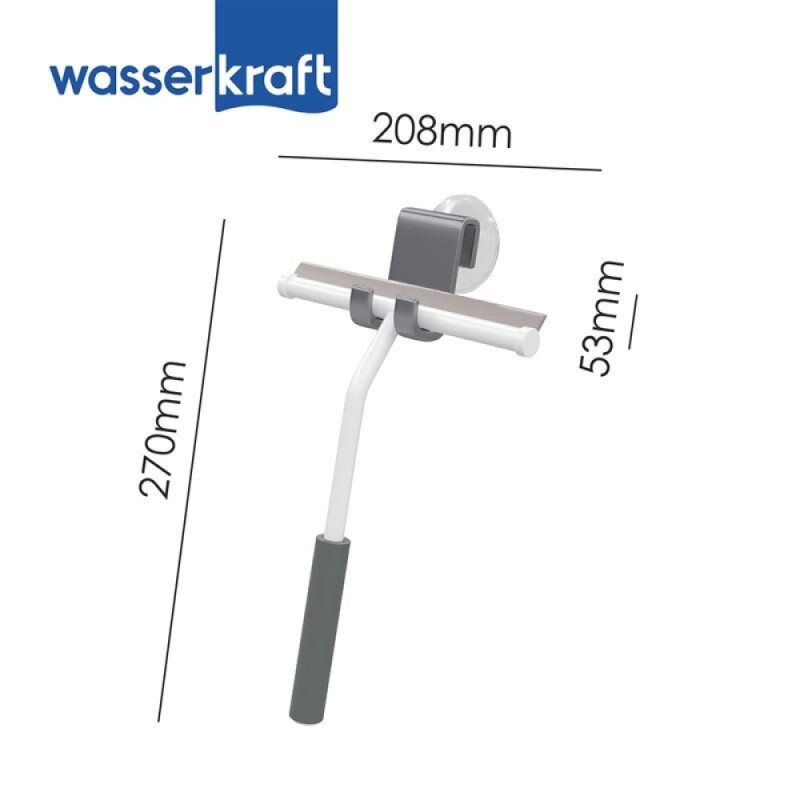 Скребок для душевой кабины WasserKRAFT Серия К, белый матовый/серый, K-211W