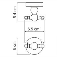 Крючок двойной WasserKRAFT Diemel, Diemel K-2223D, хром